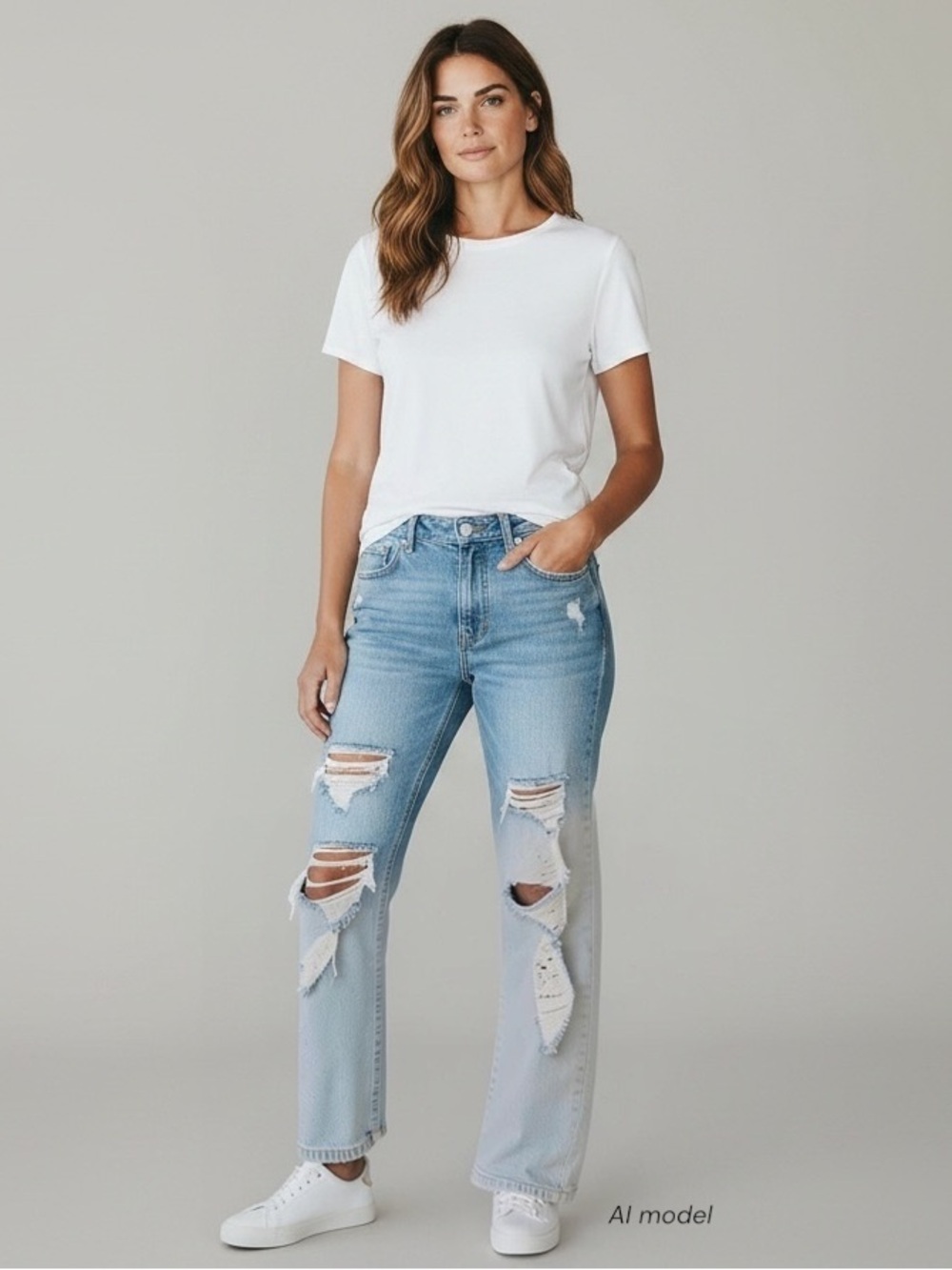 Judy Blue Jeans Womens 14W 1X Blue Boyfriend Fit Light Wash Distressed Denim